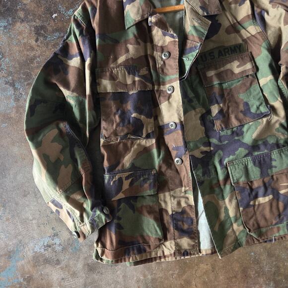 Vintage US Army Jacket Size S Short Camo Woodland Combat BDU 80s 90s - Picture 4 of 8